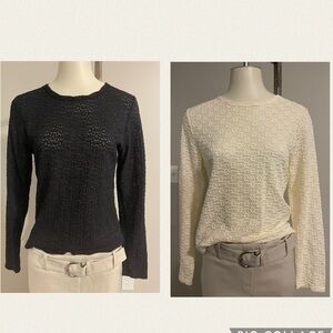 Bundle 2 NWOT large thin knit floral lightweight long sleeve shirt tops